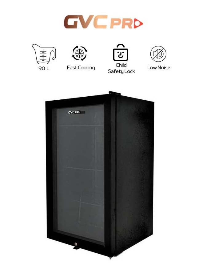 gvc pro - Mini Refrigerator With Glass Door 90 L GVRG-155 Black - Image 1