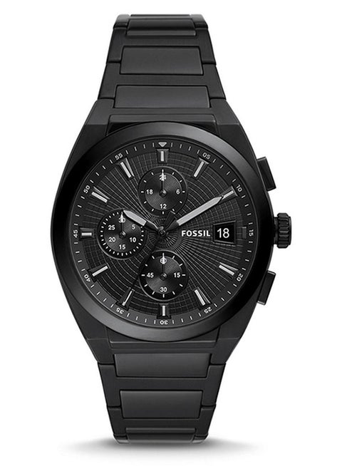 Men's Everett Chonorograph Round Shape Stainless Steel Wrist Watch FS5797 - 42 mm - Black