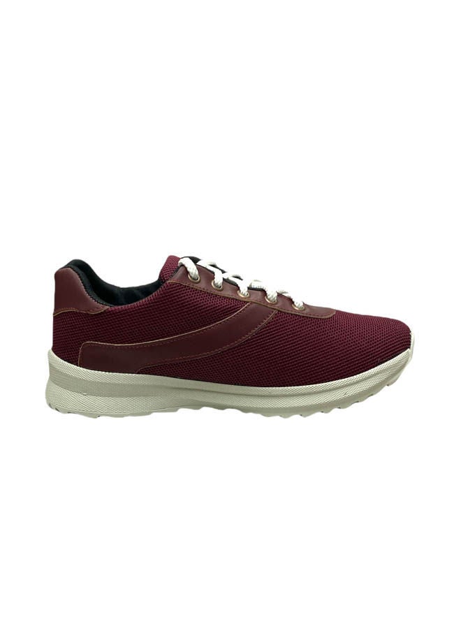 Casual Plain Basic Lace up sneakers Burgandy