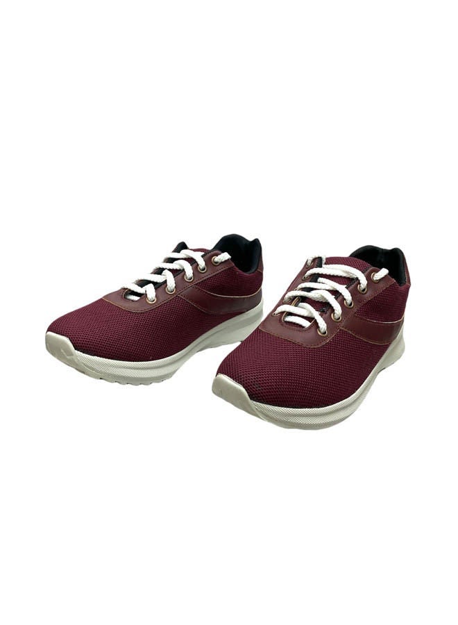 Casual Plain Basic Lace up sneakers Burgandy