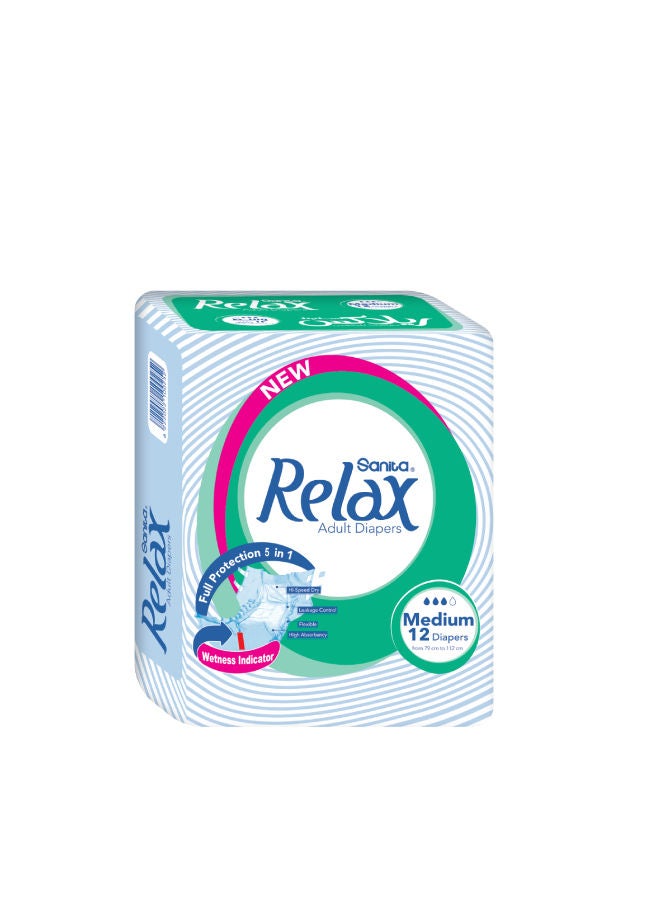 Sanita - Relax Adult Diapers Medium 12 diapers - Image 1