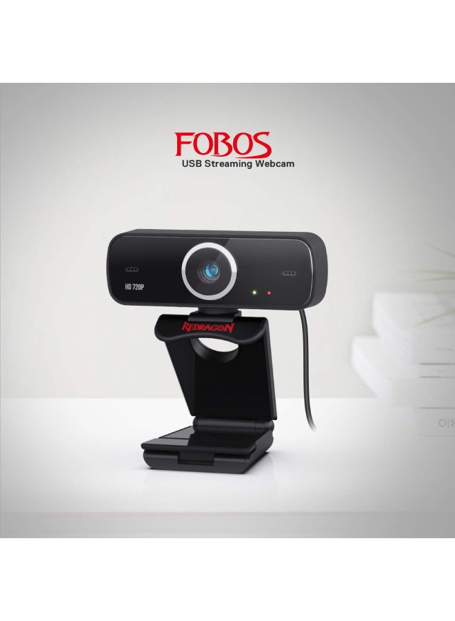 REDRAGON GW600 720P Webcam with Built-in Dual Microphone, 360-Degree Rotation - 2.0 USB Skype Computer Web Camera - 30 FPS for Online Courses, Video Conferencing and Streaming - Black - Image 2