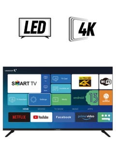 فيديوكون تلفزيون ذكي مقاس 50 بوصة دون حواف بدقة فائقة الوضوح وبجودة 4K بنظام أندرويد 11 E50EL1100 أسود  - Image 1