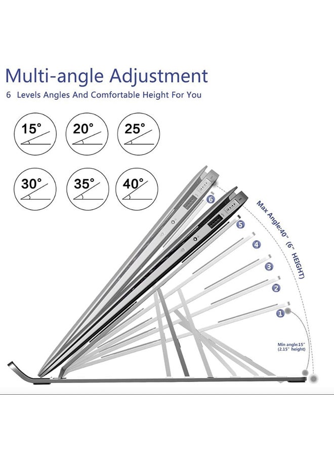 Portable Aluminium Alloy Laptop Stand Silver - Image 5