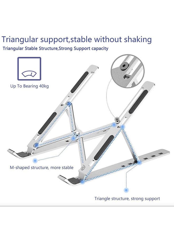 Portable Aluminium Alloy Laptop Stand Silver - Image 4