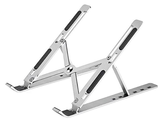 حامل لابتوب محمول مصنوع من سبيكة الألومنيوم فضي - Image 1