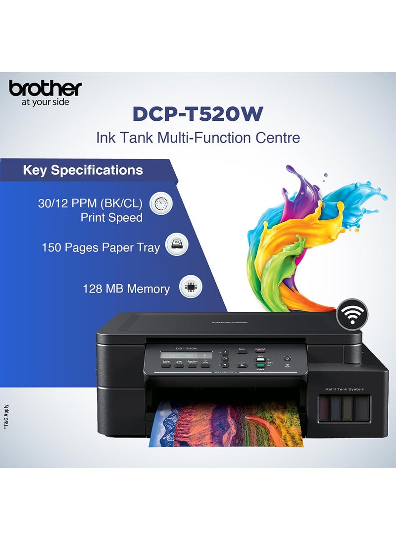 Wireless All In One Ink Tank Printer, DCP-T520W, Mobile & Cloud Print And Scan, High Yield Ink Bottles Black - pnsku/N52595776A/45/_/1724332572/19edee63-2300-47a2-88ef-8c4a178da030