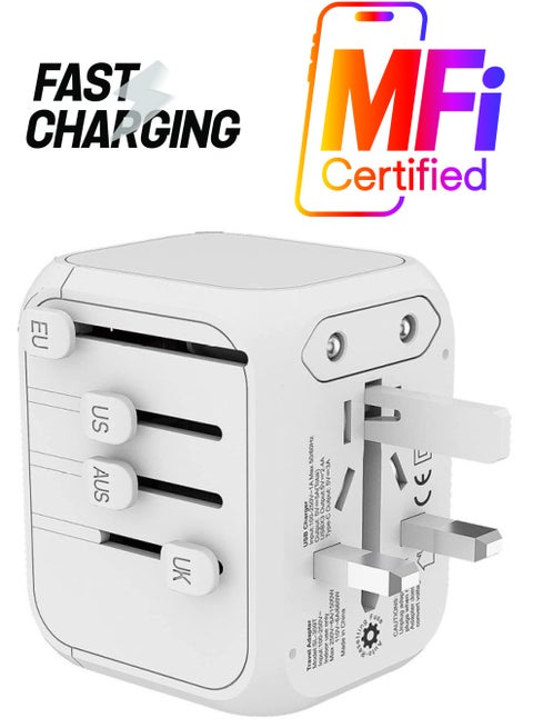 Universal Travel Charger Conversion Adapter White