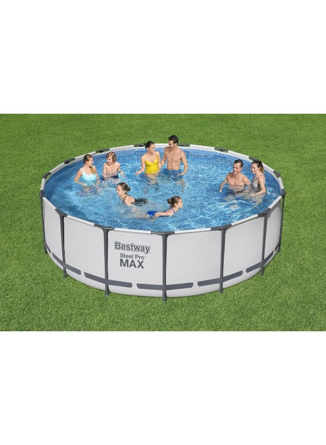 Bestway Pool Set 457X122Cm, Blue, 56438, Steel Pro Max 15' x 48 inch/4.57m x 1.22m Pool Set 56438 396x122cm  - Image 5