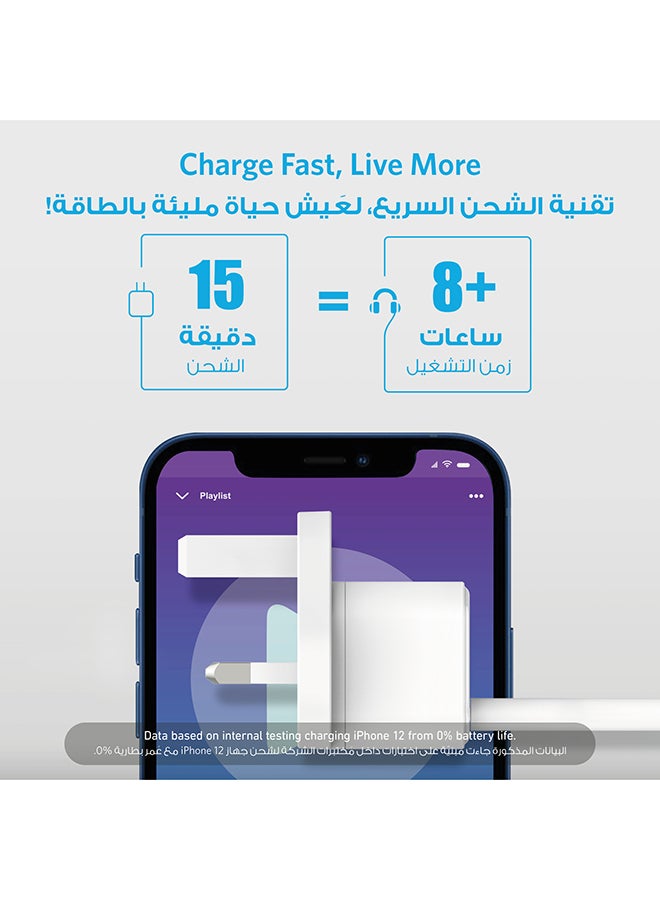 iPhone 16 Pro 20W USB C Fast Charger, PowerPort III Cube for iPhone 16/16 Pro/16 Plus/16 Pro Max, 15/14 Series, Samsung, iPad, Huawei, Xiaomi, Vivo, Oppo and More White