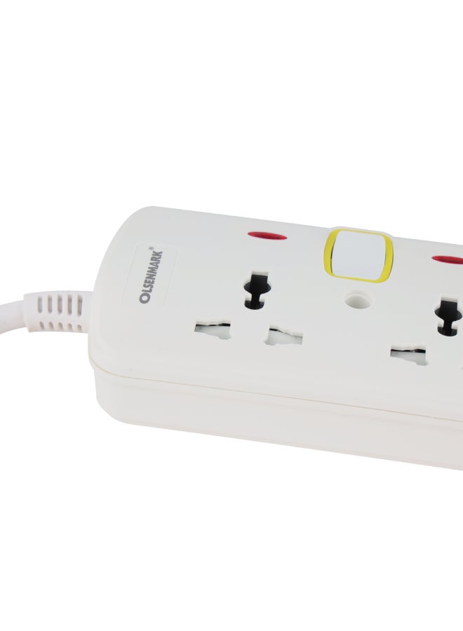 Olsenmark 3 Way Power Socket with Individual Switches- OMES1727D, Equipped with Fire Proof Housing, and Child Safety Shutter, 3 meter Extension Cord, Ideal for Home, Office White - Image 3