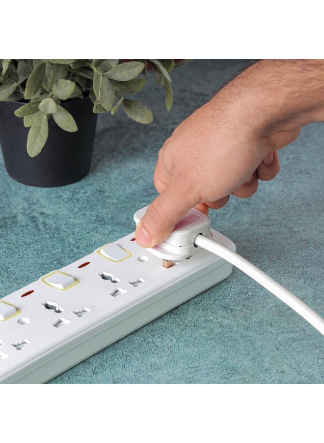 Olsenmark - Olsenmark 4 Way Power Socket with Individual Switches- OMES1728D, 3-meter Extension Cord White 0.709kg - Image 1