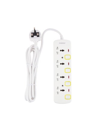 Olsenmark 4 Way Power Socket with Individual Switches- OMES1728D, 3-meter Extension Cord White 0.709kg - pnsku/N52601661A/45/_/1741779416/deef104d-bfce-49bf-be26-5ea22e43a869