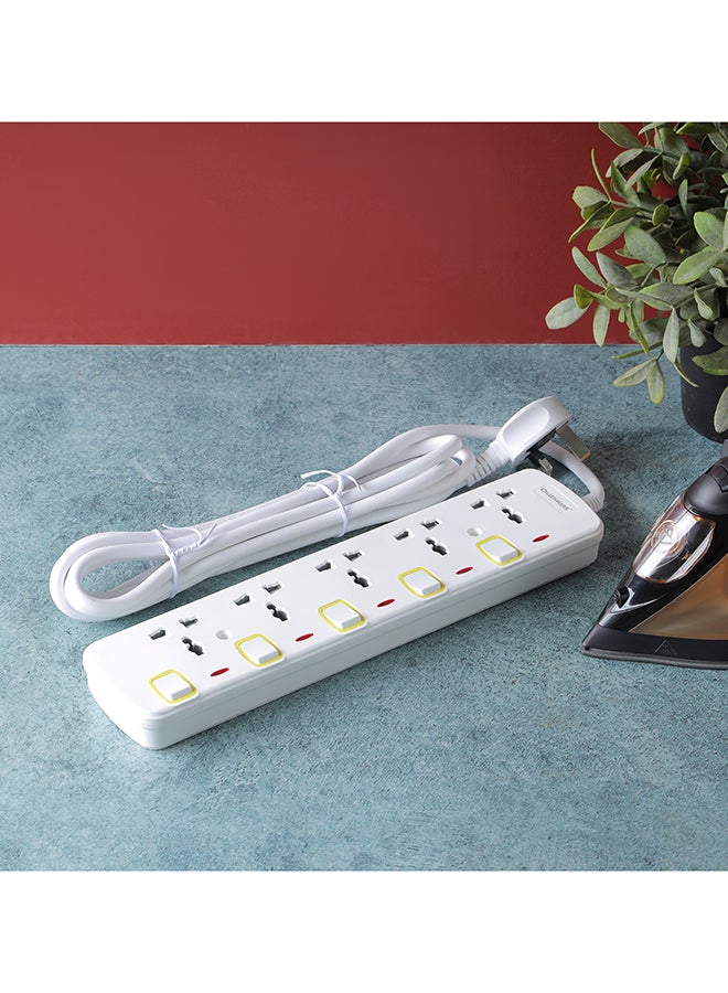Olsenmark 5 Way Power Extension Cord Socket White - Image 5
