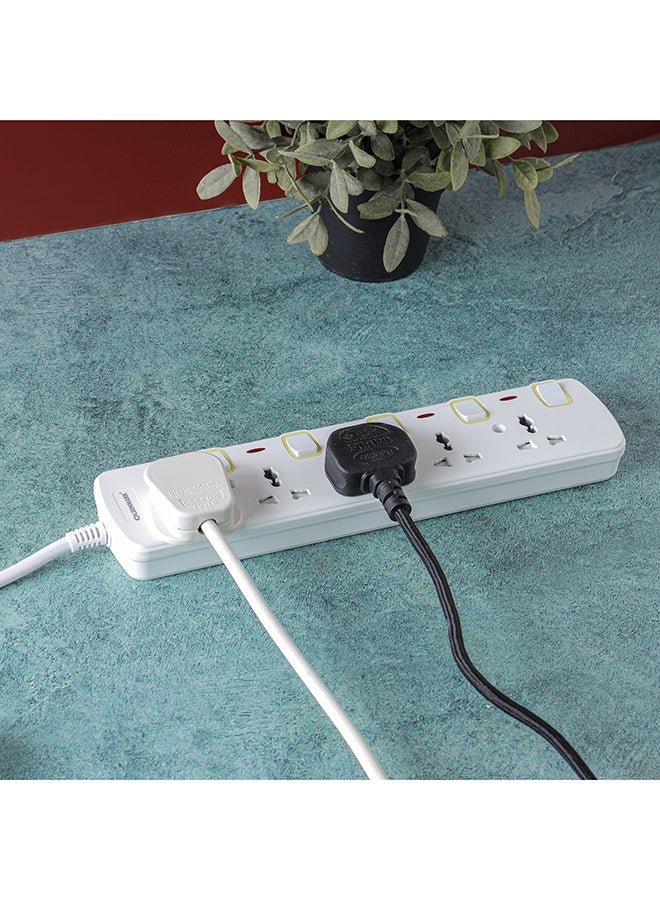 Olsenmark 5 Way Power Extension Cord Socket White - Image 4