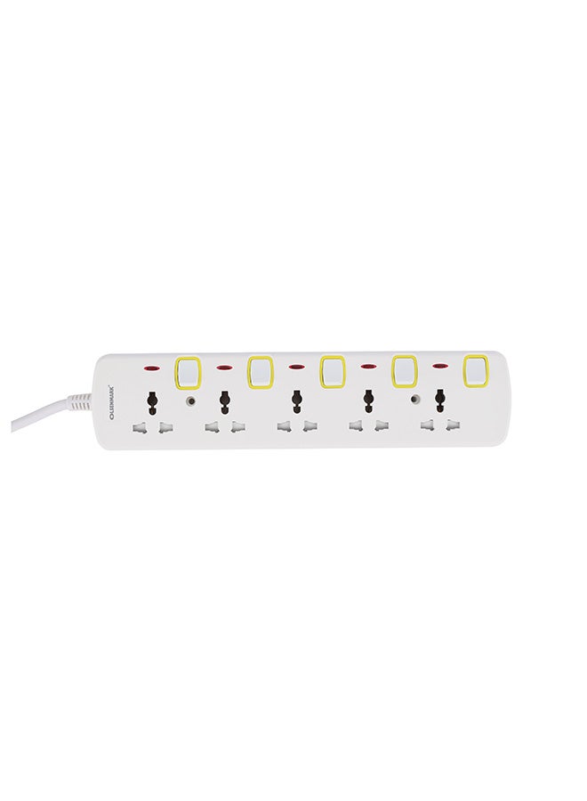 Olsenmark 5 Way Power Extension Cord Socket White - Image 3