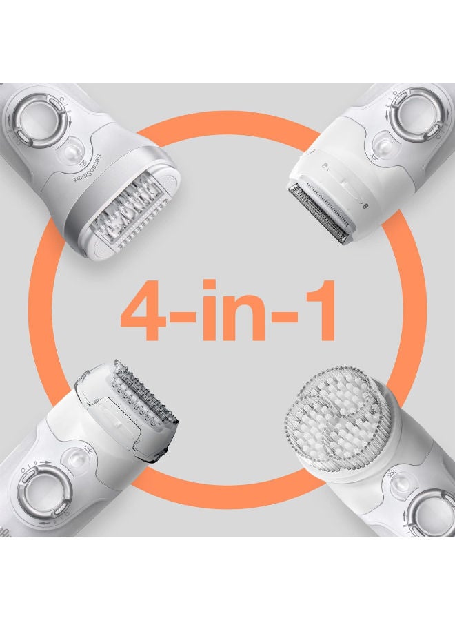 BRAUN MBSES9 Senso Smart Epilator With SPA Brushes Wet And Dry Special Design With Travel Bag White - Image 1