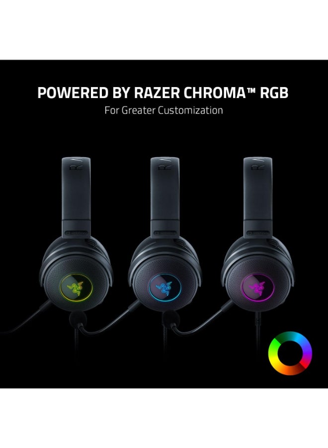 RAZER - Razer Kraken V3 HyperSense, Wired USB Gaming Headset: Haptic Technology, THX Spatial Audio, Detachable HyperClear Cardioid, Passive noise cancellation, For PC, PlayStation, Nintendo Switch - Black - Image 1