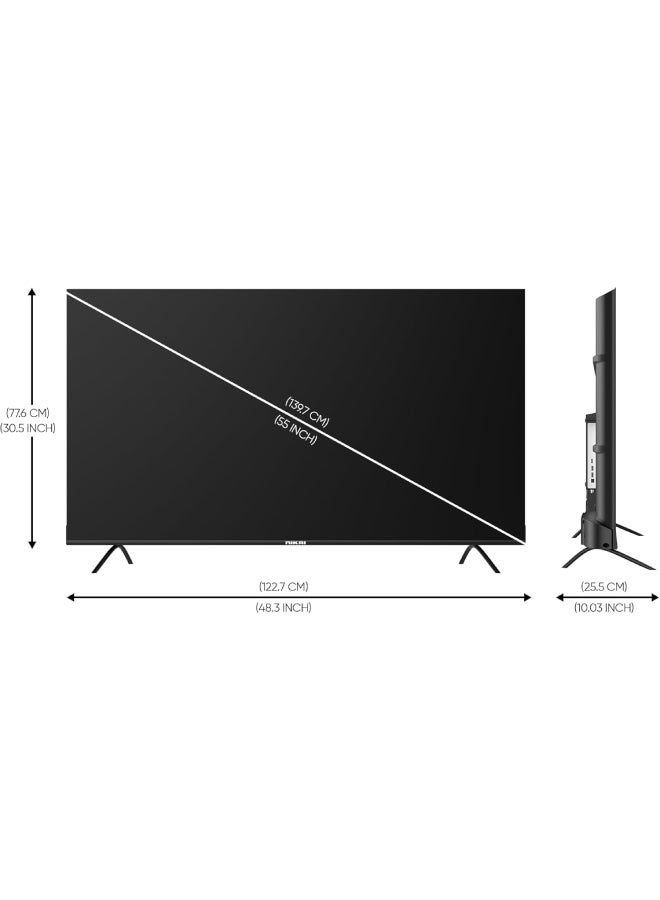 نيكاي تلفزيون LED ذكي بدقة 4K فائقة الوضوح مقاس 55 بوصة NIK55MEU4STN أسود  - Image 3