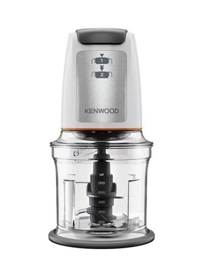 KENWOOD Chopper, 2 Speeds, Stainless Steel Quad Blade, Ice Crush Function, Mayonnaise Attachment, 0.5 L 500 W CHP61.100WH White/Silver - Image 1