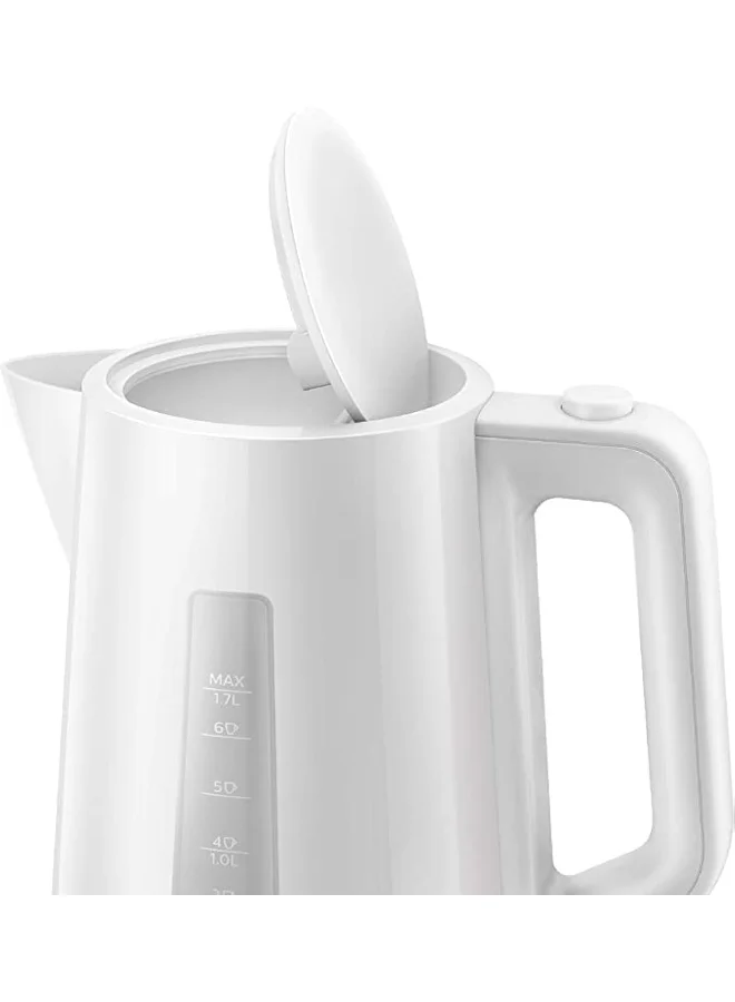 Philips Plastic Kettle 3000 Series - With Pilot Light, Spring Opening, 1.7 L 2200 W HD9318/01 White