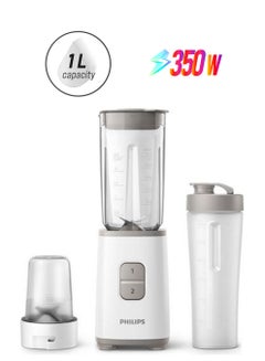 Philips Plastic Jar Mini Blender - 2 Speed Settings, Includes Chopper + Tumbler, 1 L 350 W HR2603/01 White  - Image 1