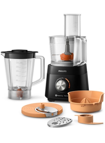 Philips Food Processor 5000 Series - 2 Speeds, 6 Accessories including 1.5L Bowl & 1.5L Blender Jar, 1.5 L 750 W HR7302/90 Black