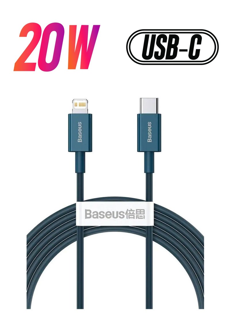 Baseus Superior Series Fast Charging Data Cable Type-C to iP PD 20W 2m Black  - Image 1
