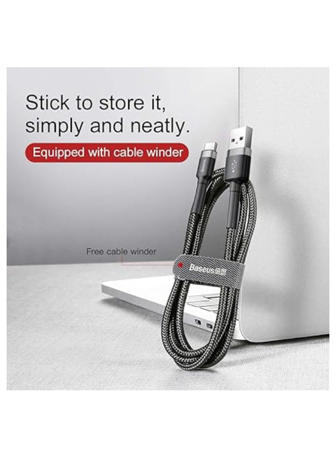 بيسوس كابل كافول بمنفذ USB Type-C بتيار 2 أمبير وطول مترين أسود/ رمادي - Image 4