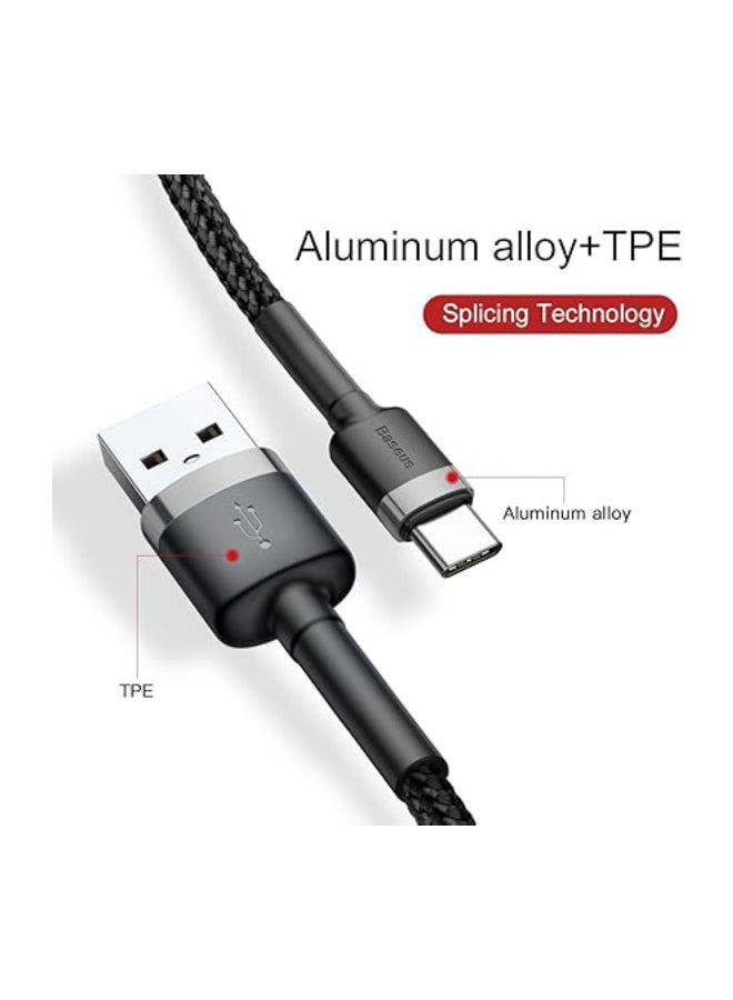 بيسوس كابل كافول بمنفذ USB Type-C بتيار 2 أمبير وطول مترين أسود/ رمادي - Image 3