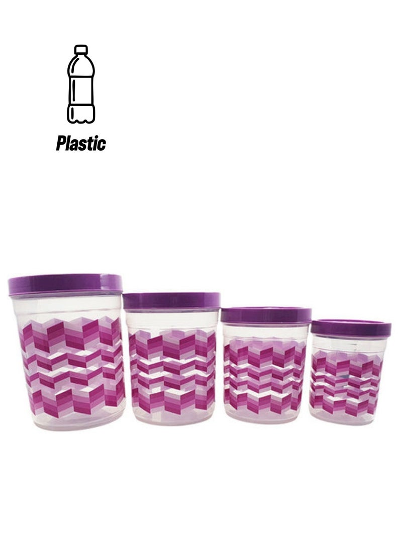 JAYPEE 4-Piece Plastic Food Container Set Purple/Clear 2Liters  - Image 1