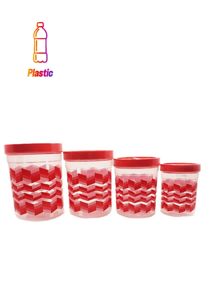 JAYPEE 4-Piece Plastic Food Container Set Red/Clear 2Liters - Image 1