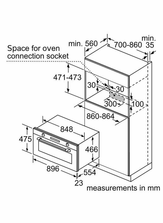 بوش فرن مدمج 85 L 3.1 kW VBC011BR0M فضي - Image 5