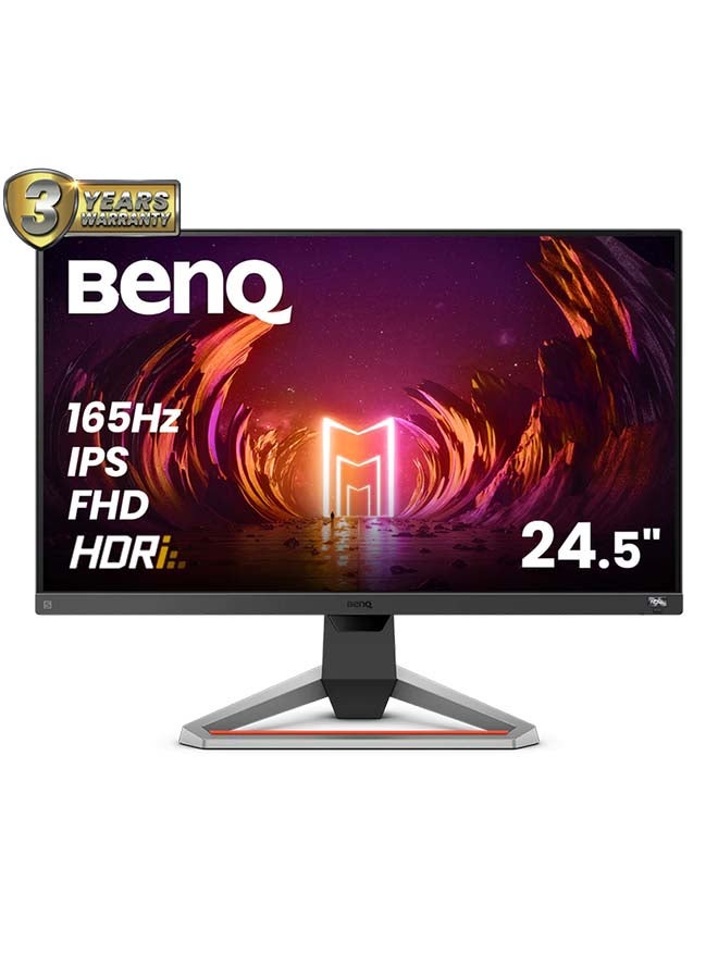 BenQ - 24.5 inch MOBIUZ Gaming Monitor FHD 1080p 165Hz 1ms | IPS | HDRi | 99% sRGB | Color Optimizer | Eye-Care Tech | Freesync | Adjustable Height, Swivel & Tilt | Speakers | DisplayPort | HDMI I EX2510S Dark Grey - Image 1