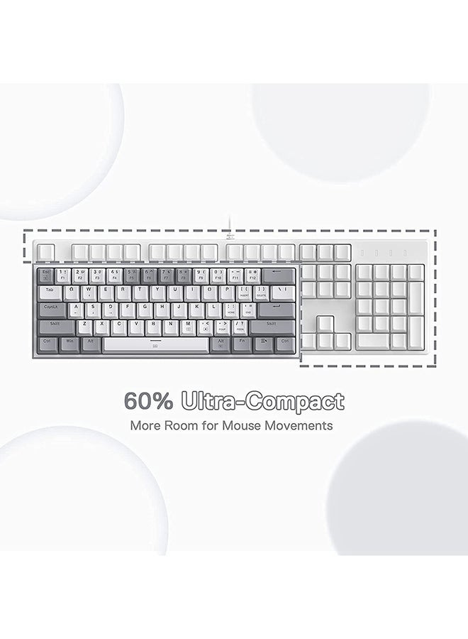 REDRAGON FIZZ K617 60% Mechanical Keyboard, Red Key Switches, Hot-Swappable, Detachable Type-C Cable, Pro Software Customizable RGB, Full Rollover 61-Keys, White/Gray | K617-RGB - Image 2
