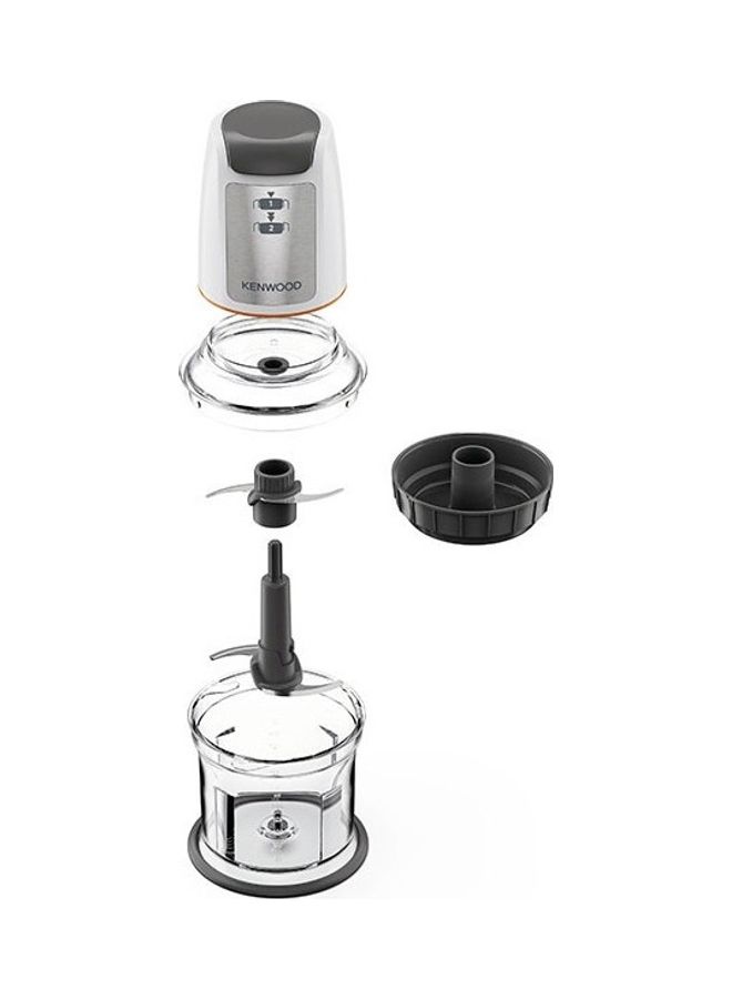 KENWOOD Chopper, 2 Speeds, 2 Bowls, Stainless Steel Quad Blade, Ice Crush Function, Mayonnaise Attachment, 0.5 L 500 W CHP61.200WH Clear - Image 3