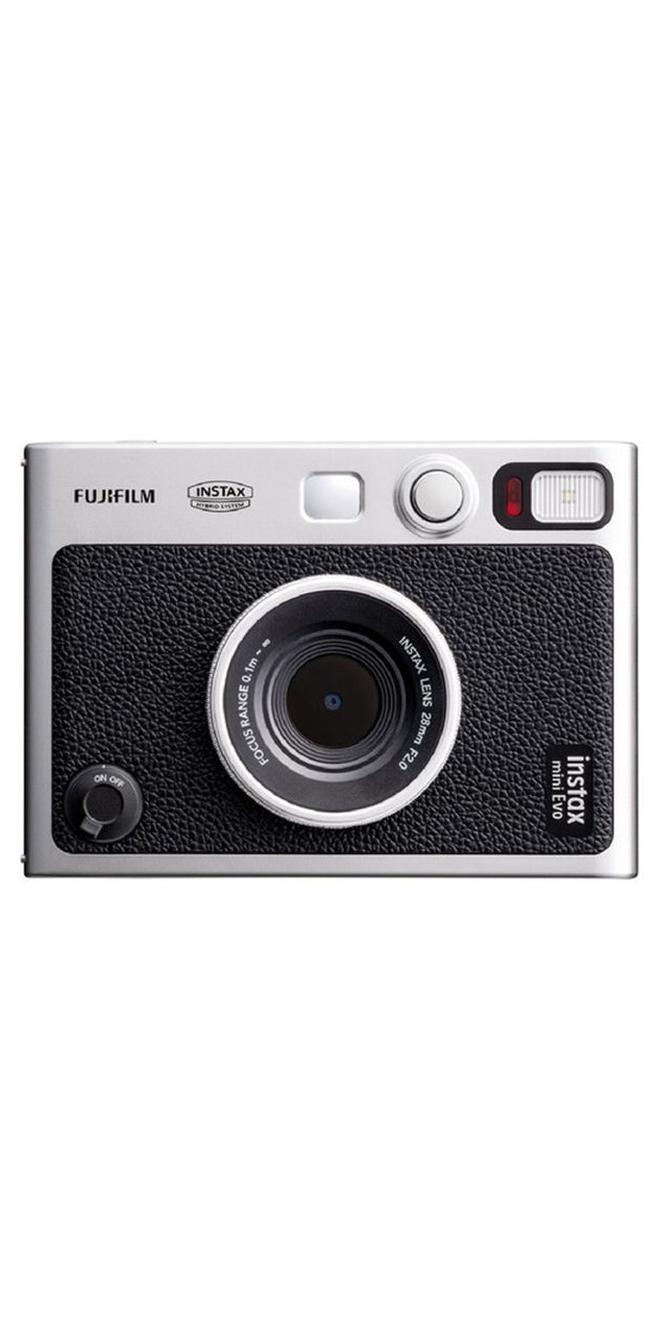 FUJIFILM Instax Mini EVO Hybrid Instant Camera – Black (USB-C) | Instant Print with Digital Preview, Creative Modes & Built-In Selfie Mirror - Image 1