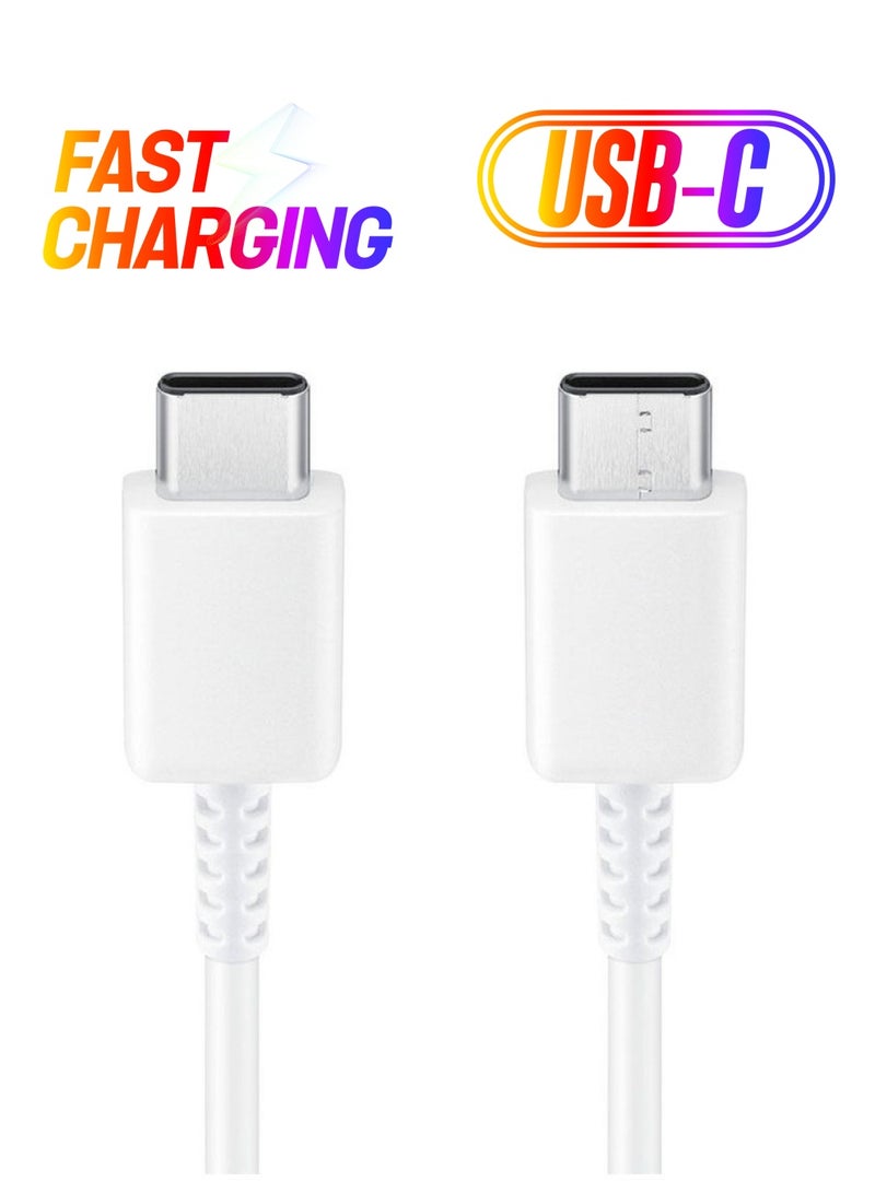 سامسونج كابل شحن فائق السرعة من USB-C إلى USB-C أبيض - Image 1
