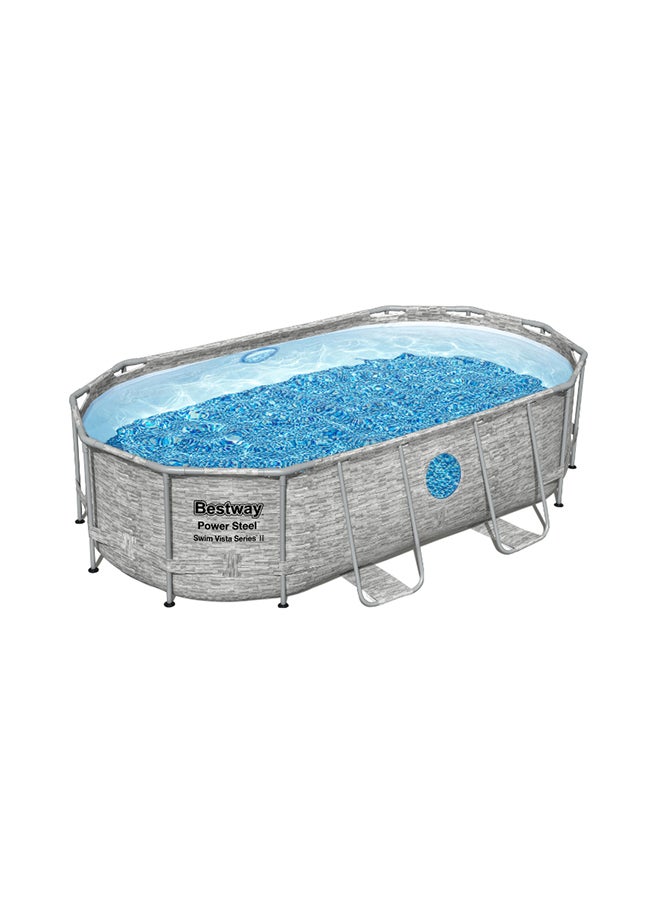 Bestway Power Steel Swim Vista Series  Oval Pool Set ,filter Pump,ladder,cover,dispenser 427x250x100cm  - Image 2