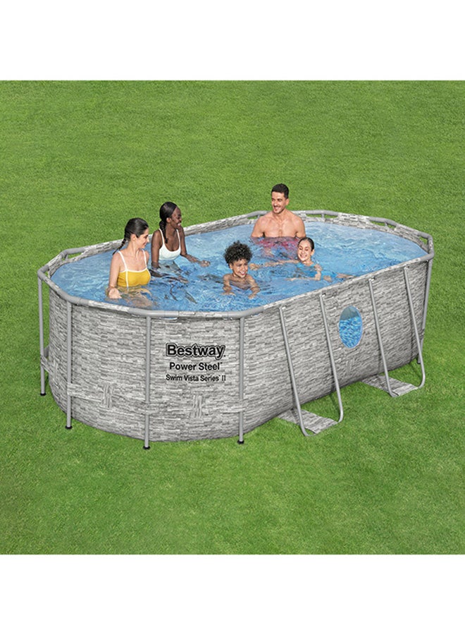 Bestway Power Steel Swim Vista Series  Oval Pool Set ,filter Pump,ladder,cover,dispenser 427x250x100cm  - Image 5