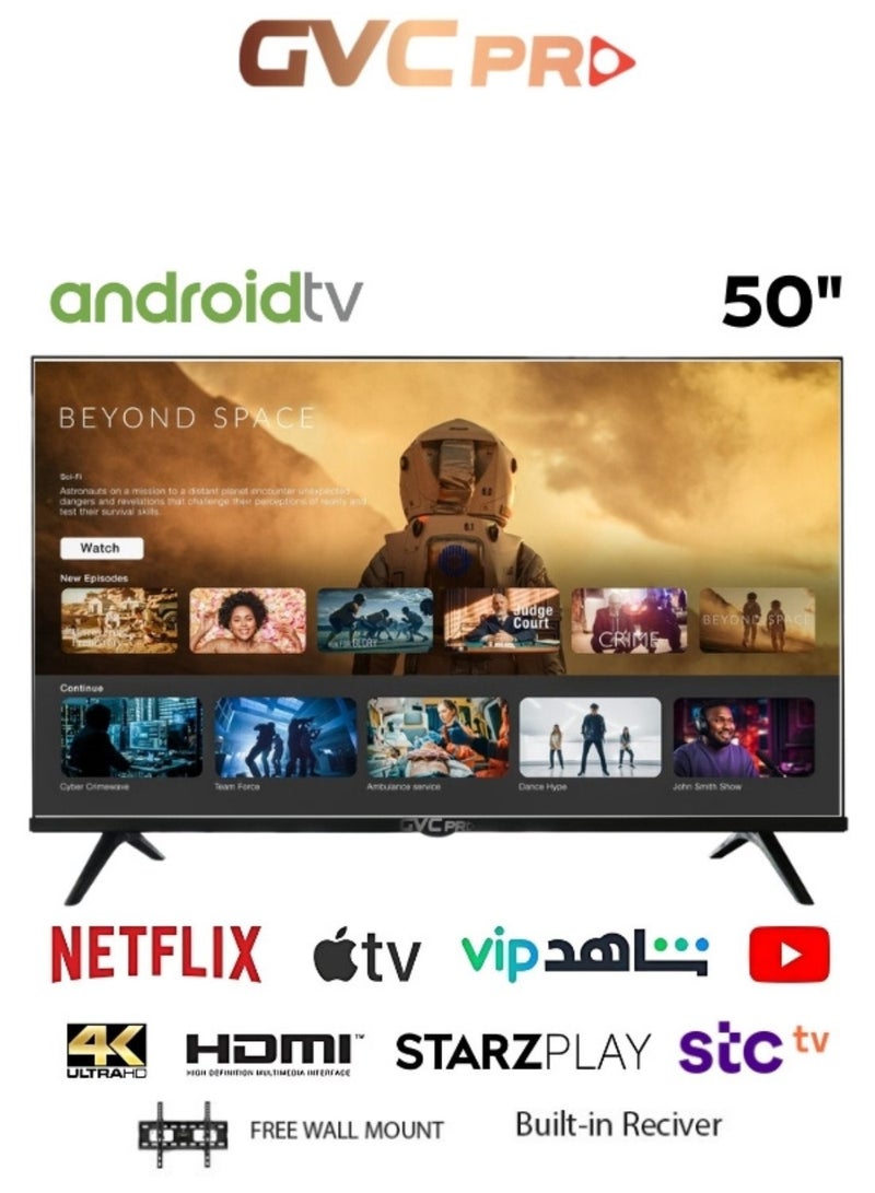 gvc pro 50 Inch Smart Android TV , 4k, LD-50TVS/LD-50TVUS Black  - Image 1