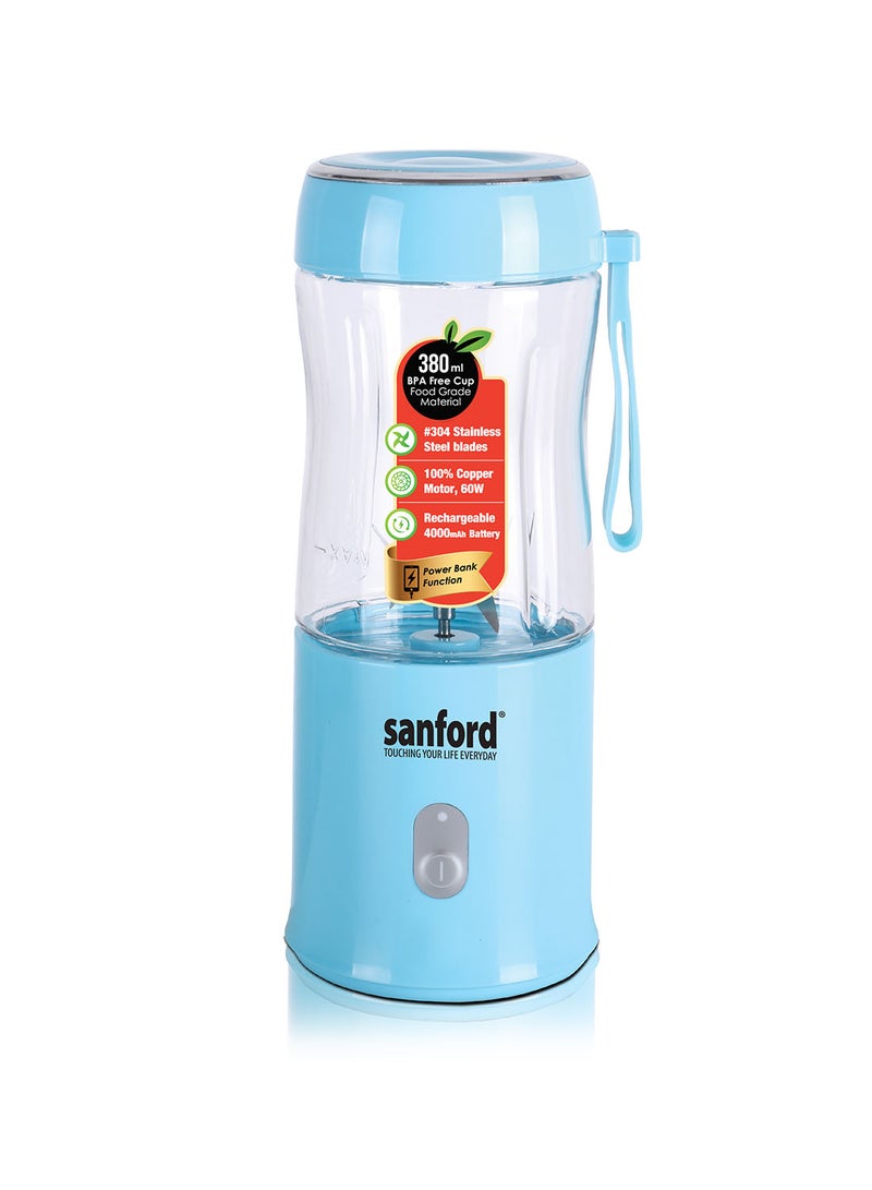 Sanford - 2-in-1 Rechargeable Blender 2000 mAh Lithium Battery Power Bank Function, Dual Switch, USB Charging, Carry and Hanging Strap SF6810BR - Image 1