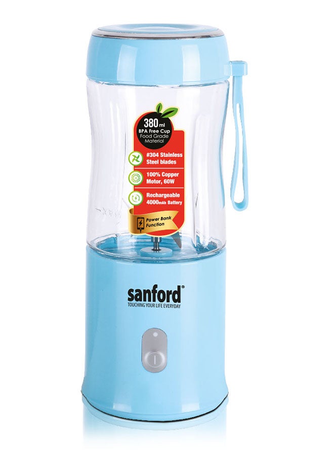 Sanford - 2-in-1 Rechargeable Blender 2000 mAh Lithium Battery Power Bank Function, Dual Switch, USB Charging, Carry and Hanging Strap SF6810BR - Image 1