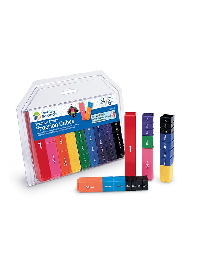 Learning Resources Fraction Tower Fraction Cubes 22.2x19.1x5.1cm  - Image 3