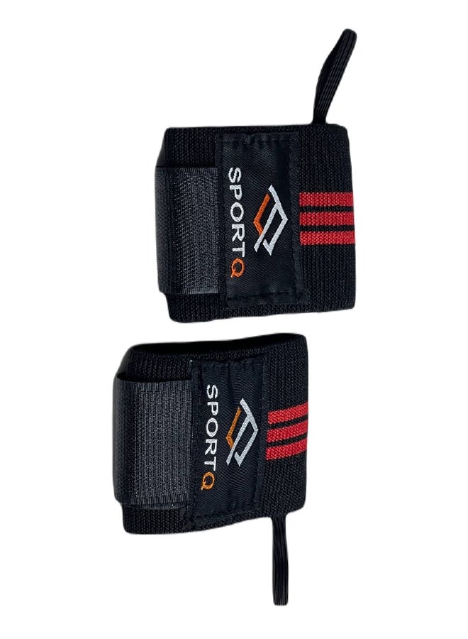 SportQ Elastic Wrist Bands - A Pair 18 Inch Fitness, Weight Lifting, Bodybuilding  - Image 1