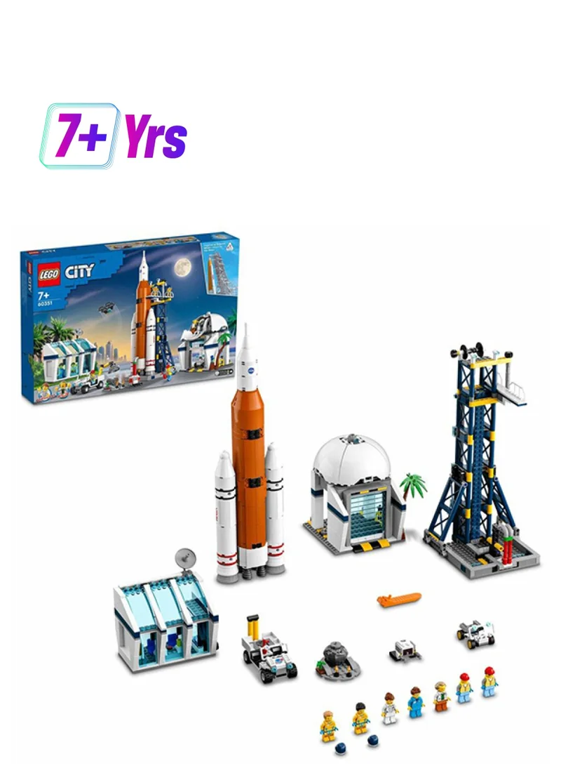 LEGO City Rocket Launch Centre: NASA-Inspired Space Playset with Rocket,Building Set includes  Launch Tower, Observatory, and 6" Minifigures, Suitable for Kids Aged 7+ (1010 pcs) - 60351