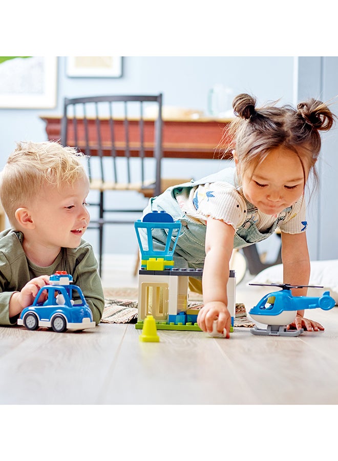 LEGO 6379240 6379240 Duplorescue Police Station & Helicopter 10959 Building Toy Playset; Includes A Police Car, Helicopter, 2 Officer Figures And A Building With Imaginative Accessories; Great Gift For Kids Aged 2+ (40 Pieces) 2+ Years 2+ Years - Image 3