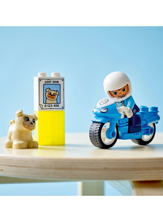 LEGO - 6379254 LEGO® DUPLO® Rescue Police Motorcycle 10967 Building Toy for Imaginative Play; Police Officer Bike and Cute Dog; Finding a Lost Dog and More Police Activities for Toddlers, Preschoolers and Kids Aged 2+ (5 Pieces) 5 2+ Years - Image 1
