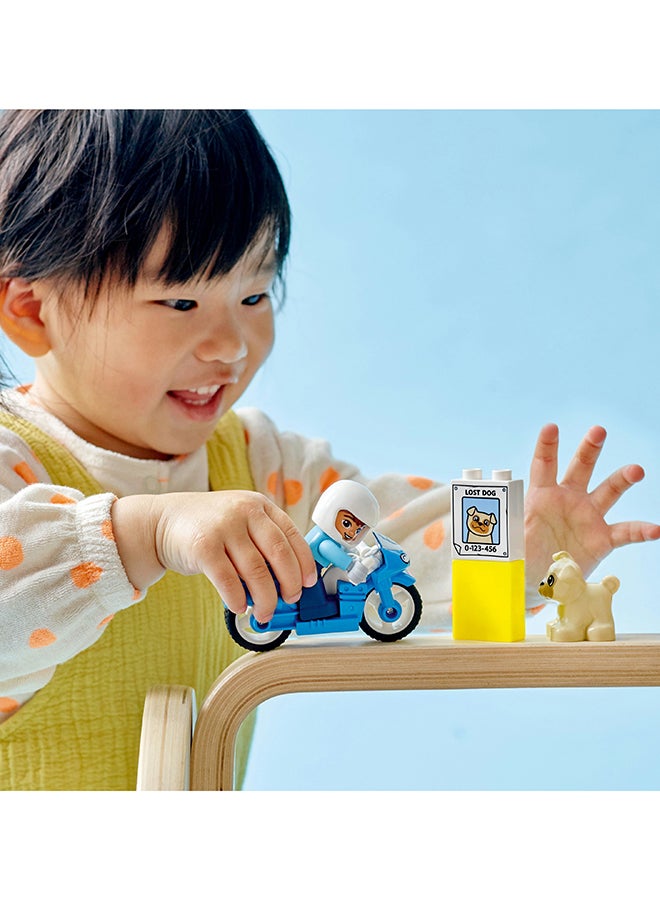 LEGO - 6379254 LEGO® DUPLO® Rescue Police Motorcycle 10967 Building Toy for Imaginative Play; Police Officer Bike and Cute Dog; Finding a Lost Dog and More Police Activities for Toddlers, Preschoolers and Kids Aged 2+ (5 Pieces) 5 2+ Years - Image 1
