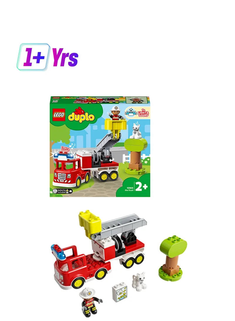 ليغو DUPLO Rescue Fire Engine 10969 Building Toy and Imaginative Playset; Includes a Firefighter Figure and Fire Truck with Lights and Siren; Gift for Toddlers, Preschoolers and Kids Aged 2+ (21 Pieces) 1+ Years LEGO